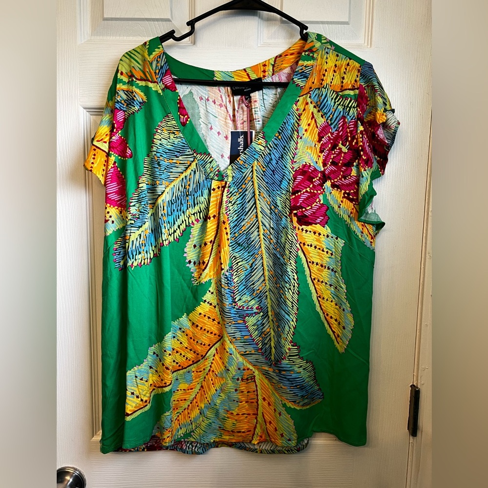Bright, floral Short Sleeve Shirt